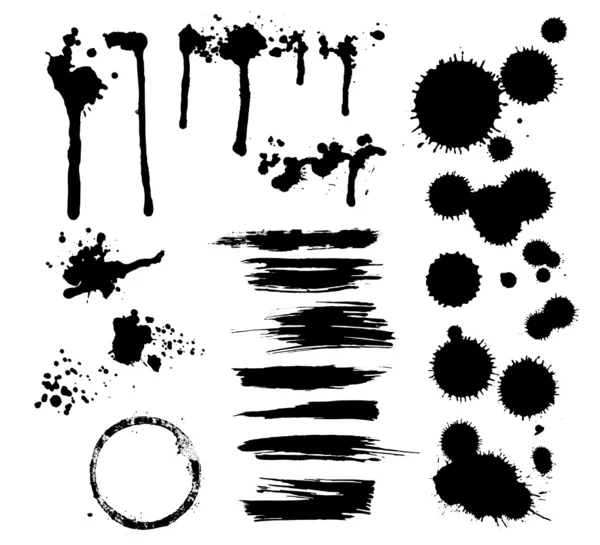 Set of ink blots — Stock Vector