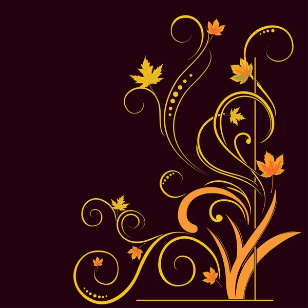 Elementos florales sobre el tema otoño — Vector de stock