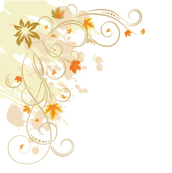 Květinové prvky na podzimní téma — Stockový vektor