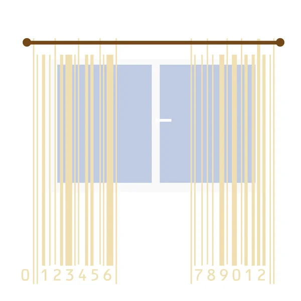 Cortinas estilizadas com listras de código de barras — Vetor de Stock
