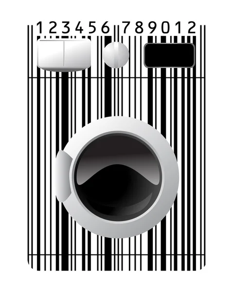 Πλυντήριο ρούχων με barcode τυποποιημένο — Διανυσματικό Αρχείο