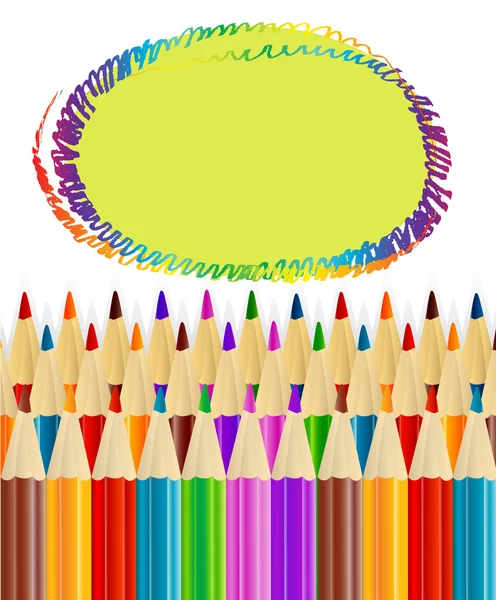 Background with colored pencils — Stock Vector