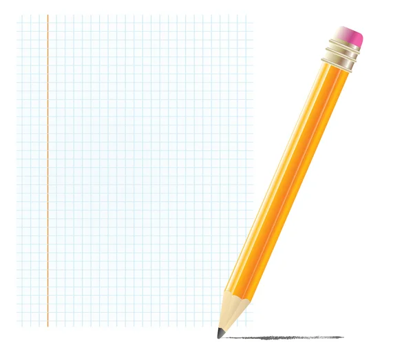 Pencil with blank paper — Stock Vector