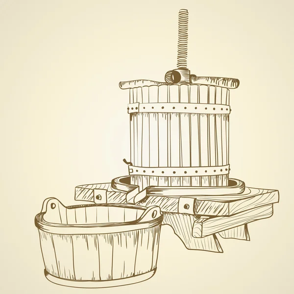 Old wine press Royalty Free Stock Vectors