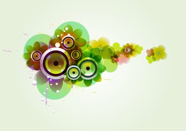 Summer flower with loudspeakers clipart