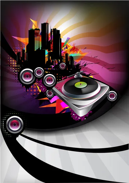 DJ müzik poster — Stok Vektör