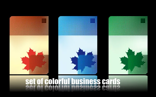 다채로운 비즈니스 카드의 세트입니다. 메이플 르 — 스톡 벡터