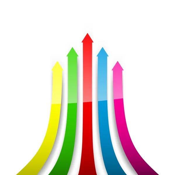 Flechas de colores. Ilustración vectorial — Vector de stock