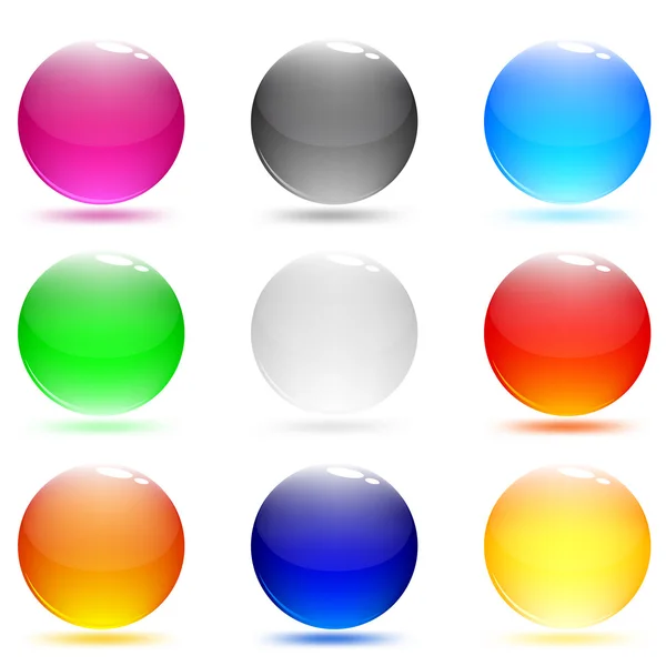 Glas abstrakt blanka knappar. uppsättning web knappar — Stock vektor
