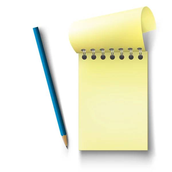 Διάνυσμα σημειωματάριο. σημειωματάριο με μολύβι — Διανυσματικό Αρχείο