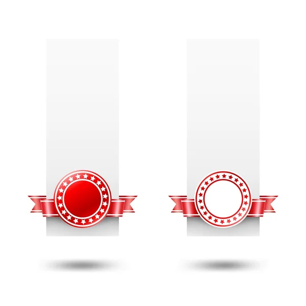 Prázdná značka. červená stuha s popiskem — Stockový vektor