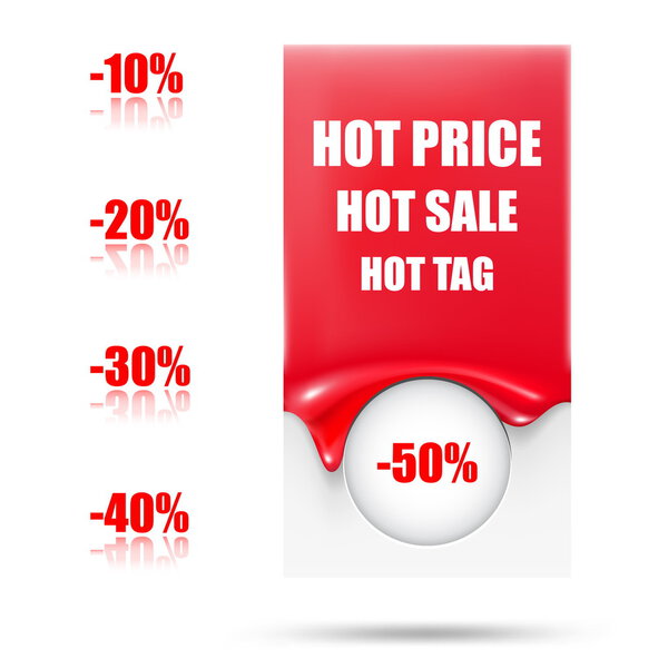 Abstract sale tag. Hot blank tag