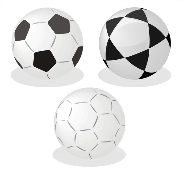 Three vector balls on white background — Stock Vector