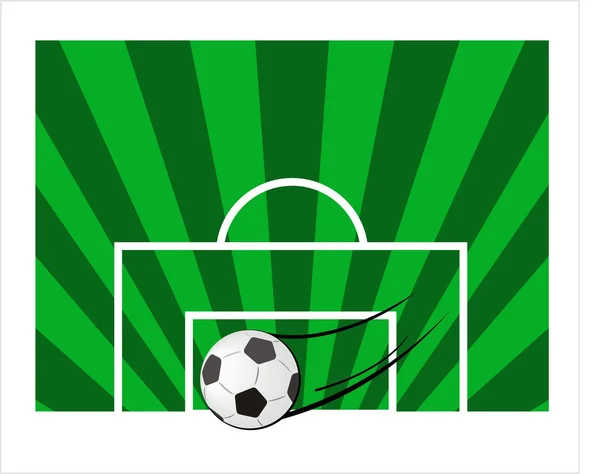 Ball on a green football's field — Stock Vector