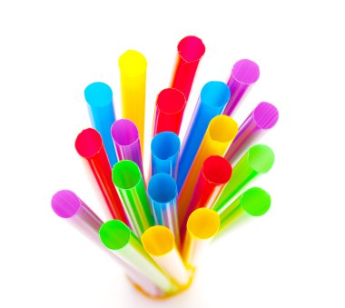 Multi-coloured drinking straws clipart