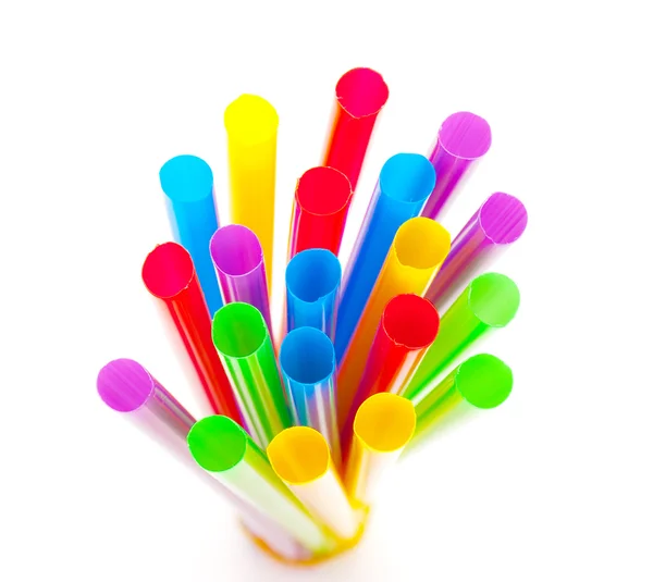 Многоцветные соломинки — стоковое фото