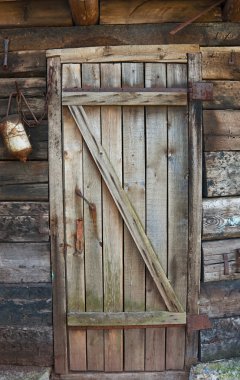 Old decayed wooden door clipart