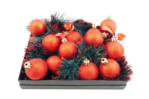 Kırmızı Noel topları kümesi — Stok fotoğraf