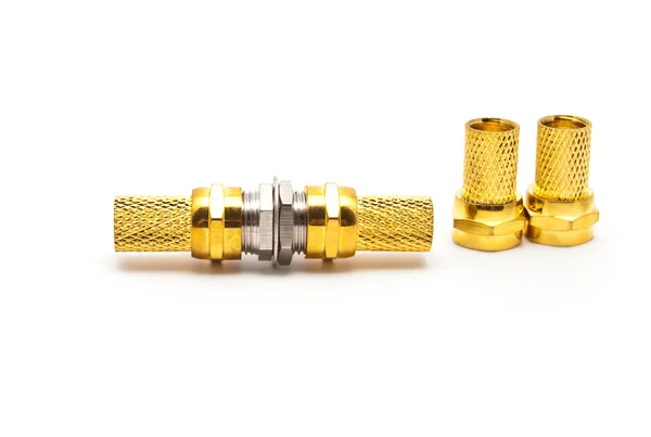 stock image Gilded television connectors