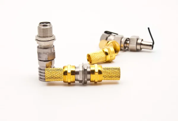 stock image Gilded television connectors