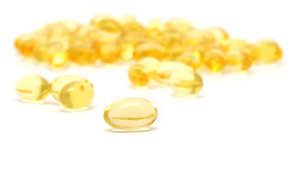 Gelatinous capsules with the cod-liver oil-omega3 — Stock Photo, Image