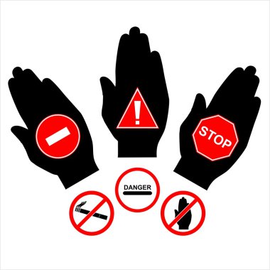 Vector prohibiting signs on a white background clipart