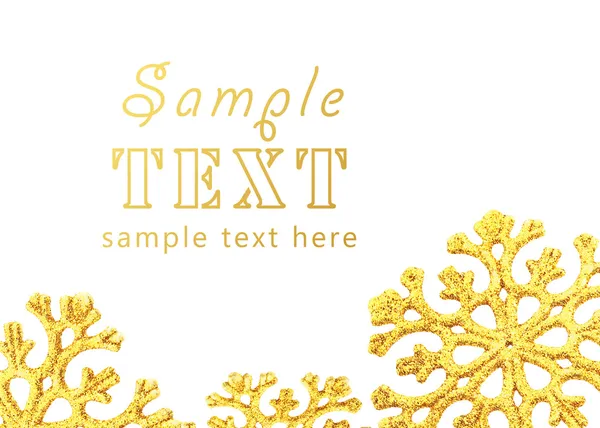 Celebratory background with large gold snowflakes — Stock Photo, Image