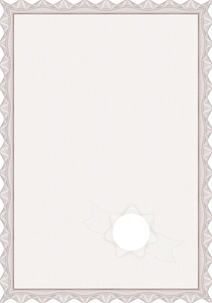 Certificat vierge de style guilloché — Image vectorielle
