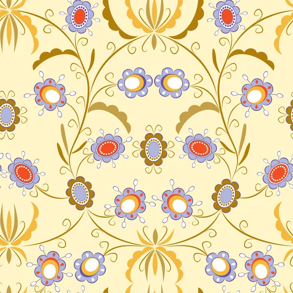 Бесшовный узор с элегантными цветами — стоковый вектор