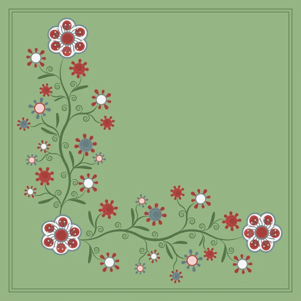 Ornament met elegante bloemen — Stockvector