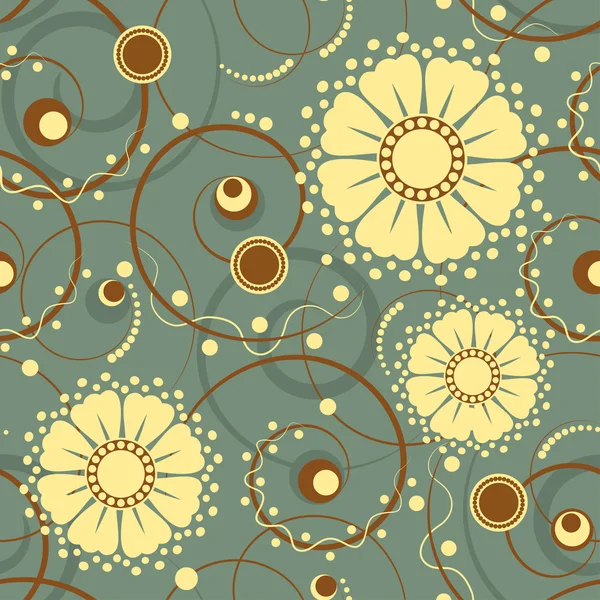 Απρόσκοπτη μοτίβο με κίτρινα λουλούδια — Διανυσματικό Αρχείο