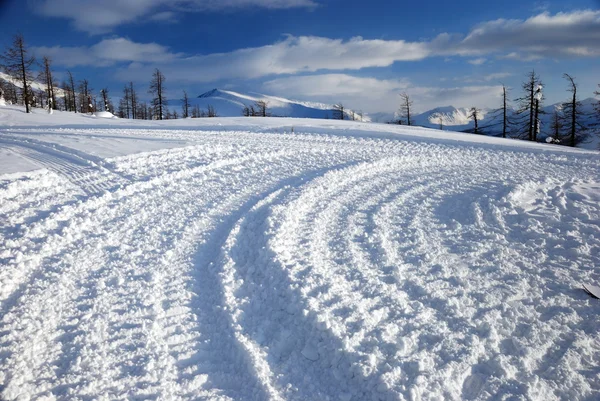Track of snowcat — Stock Photo, Image