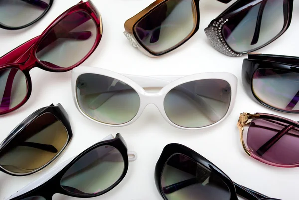 White sunglasses in center — Stock Photo, Image