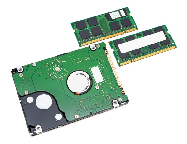 Unidad de disco duro del portátil y módulos de memoria — Foto de Stock