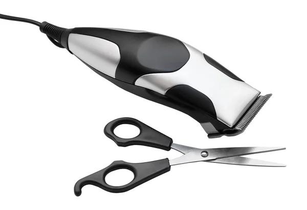 Elektrický zastřihovač a nůžky — Stock fotografie