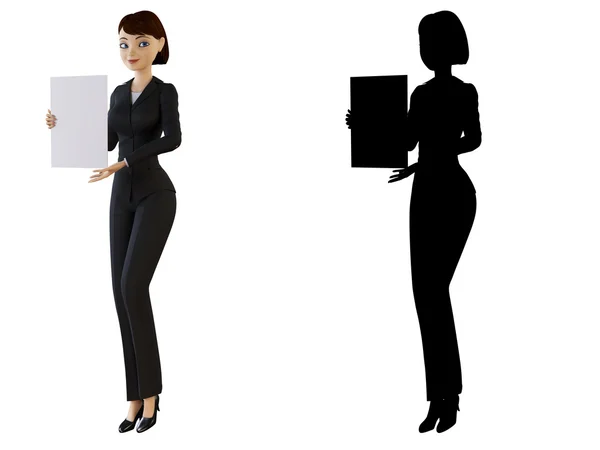 Femeie de afaceri și panou alb — Fotografie, imagine de stoc