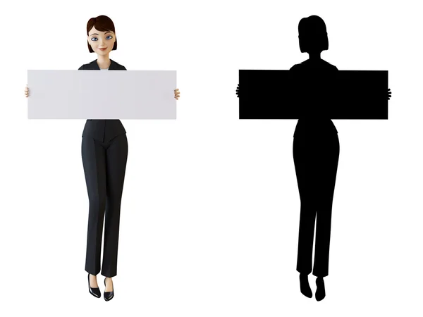 Femeie de afaceri și panou alb — Fotografie, imagine de stoc