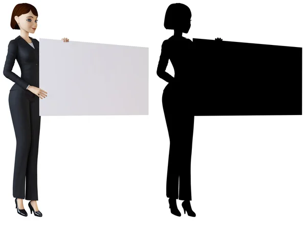 Geschäftsfrau und weißes Panel Stockbild