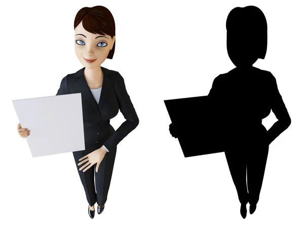 Geschäftsfrau und weißes Panel Stockfoto