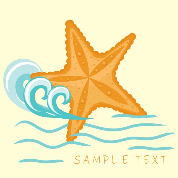 Starfish. Summer card. — Stock Vector
