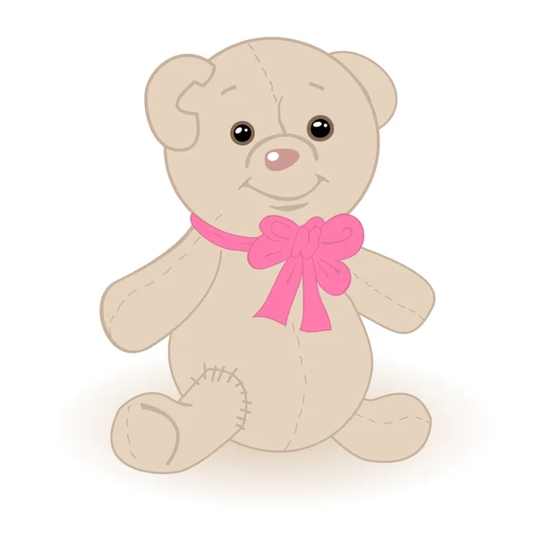Niedlicher Teddybär mit Aufnäher — Stockvektor