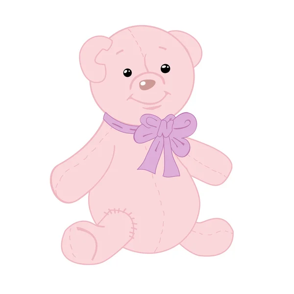 Urso de pelúcia rosa — Vetor de Stock