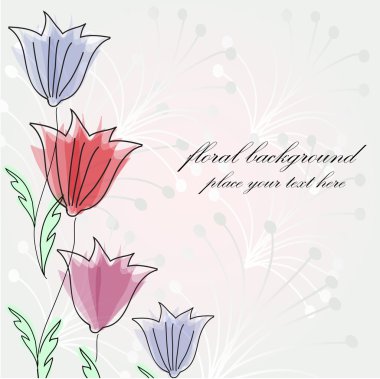 Floral card tulips clipart