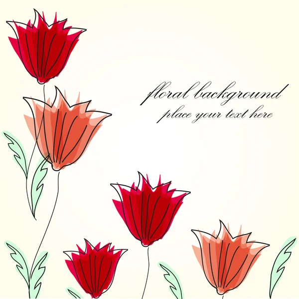 Floral κάρτα τουλίπες — Διανυσματικό Αρχείο
