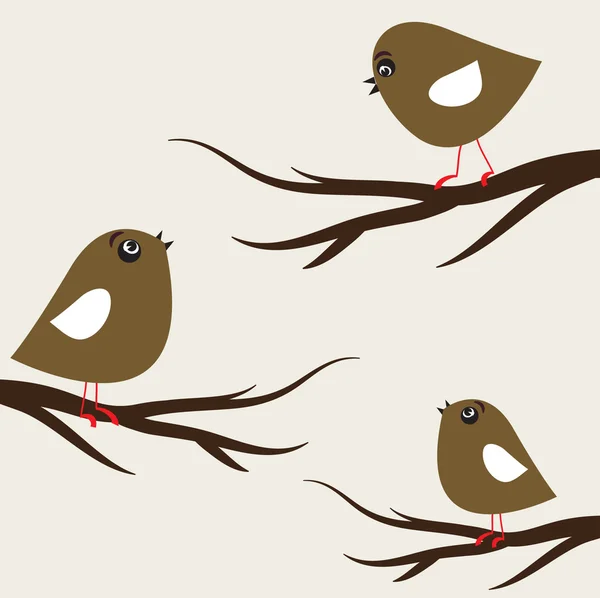 Coppia di uccelli innamorati. Illustrazione vettoriale — Vettoriale Stock