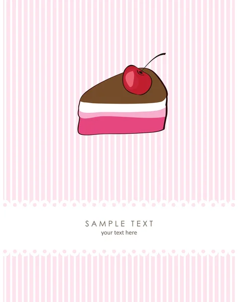 桜のケーキと誕生日カード — ストックベクタ