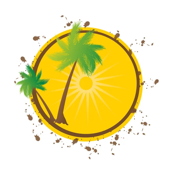 Grunge Sommer Vektor Hintergrund mit Palmen — Stockvektor