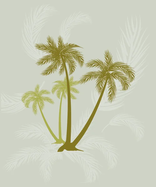 Grunge zomer vector achtergrond met palmen — Stockvector