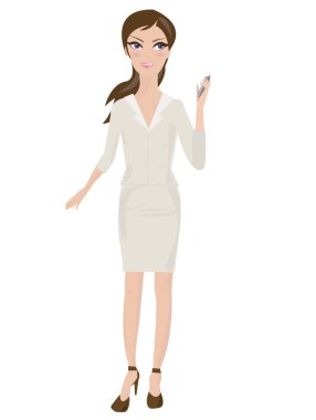 Beautidul business woman with telephone. clipart