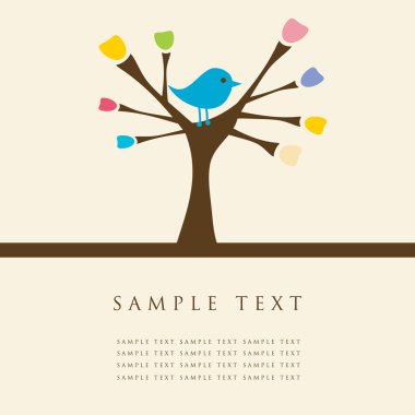 Bird on the tree. Vector. clipart